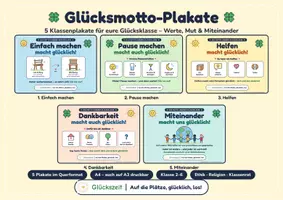 Vorschau - Poster - Glücksmotto-Plakate: 5 Klassenplakate für die Glücksklasse - Deckblatt