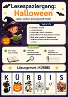 Vorschau - Arbeitsblätter - Halloween Lesespaziergang für Klasse 2 und 3 in 2 Lesestufen - Deckblatt