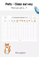 Vorschau - Arbeitsblätter - Class survey Pets - Have you got a...? (Klassenumfrage) - Deckblatt