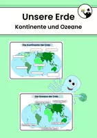 Vorschau - Arbeitsblätter - Equal Earth - Kontinente, Ozeane und Umrisskarte - Deckblatt