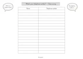 Vorschau - Aufgabenkarten - Class survey Numbers - What's your telephone number? (Klassenumfrage) - Seite 3