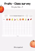 Vorschau - Arbeitsblätter - Class survey Fruits - Do you like...? (Klassenumfrage) - Deckblatt