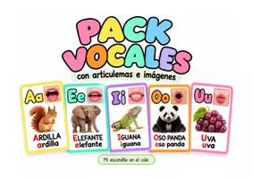 Vista previa - Juegos / Gamificación - 🅰️ 🐿️ Pack vocales con articulemas e imágenes 🌈 - página 1