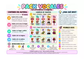 Vista previa - Juegos / Gamificación - 🅰️ 🐿️ Pack vocales con articulemas e imágenes 🌈 - página 2