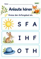 Vorschau - Arbeitsblätter - Anlaute hören Klasse 1 – Lesegarten | Deutsch Klasse 1 | 10 Arbeitsblätter als PDF - Seite 1