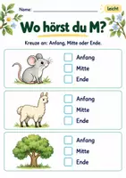 Vorschau - Arbeitsblätter - Laute im Wort finden Klasse 1 – Lesegarten | Deutsch Klasse 1 | 10 Arbeitsblätter als PDF - Seite 1