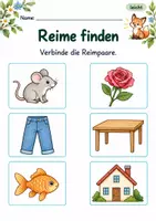 Vorschau - Arbeitsblätter - Reime finden Klasse 1 – Lesegarten | Deutsch Klasse 1 | 10 Arbeitsblätter als PDF - Seite 1