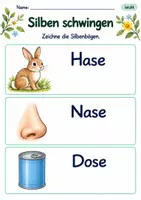 Vorschau - Arbeitsblätter - Silbenbögen zeichnen Klasse 1 – Lesegarten | Deutsch Klasse 1 | 10 Arbeitsblätter als PDF - Seite 2