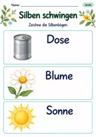 Vorschau - Arbeitsblätter - Silbenbögen zeichnen Klasse 1 – Lesegarten | Deutsch Klasse 1 | 10 Arbeitsblätter als PDF - Seite 3