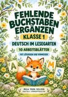 Vorschau - Arbeitsblätter - Fehlende Buchstaben ergänzen Klasse 1 – Lesegarten | Deutsch Klasse 1 | 10 Arbeitsblätter als PDF - Deckblatt