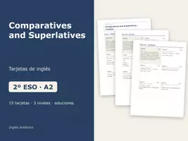 Vista previa - Tarjetas / Manipulativos - Comparatives and Superlatives – Tarjetas de inglés 2º ESO - Portada