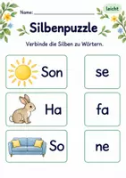 Vorschau - Arbeitsblätter - Silben verbinden Klasse 1 – Lesegarten | Deutsch Klasse 1 | 10 Arbeitsblätter als PDF - Seite 1
