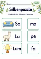 Vorschau - Arbeitsblätter - Silben verbinden Klasse 1 – Lesegarten | Deutsch Klasse 1 | 10 Arbeitsblätter als PDF - Seite 3