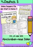Vorschau - Stundenentwürfe - Neue Zeilen - richtiges Abschreiben in Klasse 3 - Deckblatt