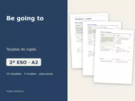 Vista previa - Tarjetas / Manipulativos - Be going to – Tarjetas de inglés 2º ESO - Portada