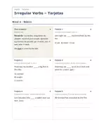 Vista previa - Tarjetas / Manipulativos - Irregular Verbs – Tarjetas de inglés 2º ESO - página 1