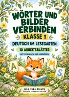 Vorschau - Arbeitsblätter - Wörter und Bilder verbinden Klasse 1 – Lesegarten | Deutsch Klasse 1 | 10 Arbeitsblätter als PDF - Deckblatt
