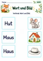 Vorschau - Arbeitsblätter - Wörter und Bilder verbinden Klasse 1 – Lesegarten | Deutsch Klasse 1 | 10 Arbeitsblätter als PDF - Seite 2