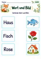 Vorschau - Arbeitsblätter - Wörter und Bilder verbinden Klasse 1 – Lesegarten | Deutsch Klasse 1 | 10 Arbeitsblätter als PDF - Seite 3