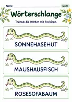Vorschau - Arbeitsblätter - Wörter trennen Klasse 1 – Lesegarten | Deutsch Klasse 1 | 10 Arbeitsblätter als PDF - Seite 1