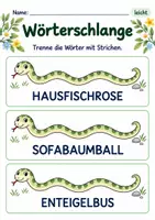 Vorschau - Arbeitsblätter - Wörter trennen Klasse 1 – Lesegarten | Deutsch Klasse 1 | 10 Arbeitsblätter als PDF - Seite 3