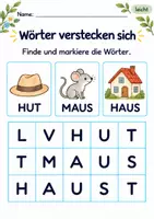 Vorschau - Arbeitsblätter - Wörter im Suchsel finden Klasse 1 – Lesegarten | Deutsch Klasse 1 | 10 Arbeitsblätter als PDF - Seite 3