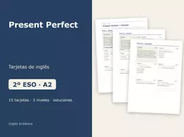 Vista previa - Tarjetas / Manipulativos - Present Perfect – Tarjetas de inglés 2º ESO - Portada