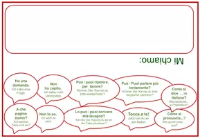 Vorschau - Mal- und Bastelvorlagen - Namensschilder für den Italienischunterricht - Deckblatt