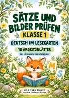 Vorschau - Arbeitsblätter - Sätze und Bilder prüfen Klasse 1 – Lesegarten | Deutsch Klasse 1 | 10 Arbeitsblätter als PDF - Deckblatt
