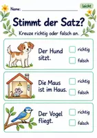Vorschau - Arbeitsblätter - Sätze und Bilder prüfen Klasse 1 – Lesegarten | Deutsch Klasse 1 | 10 Arbeitsblätter als PDF - Seite 1