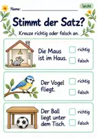 Vorschau - Arbeitsblätter - Sätze und Bilder prüfen Klasse 1 – Lesegarten | Deutsch Klasse 1 | 10 Arbeitsblätter als PDF - Seite 2