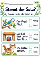 Vorschau - Arbeitsblätter - Sätze und Bilder prüfen Klasse 1 – Lesegarten | Deutsch Klasse 1 | 10 Arbeitsblätter als PDF - Seite 3
