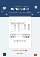Vorschau - Arbeitsblätter - Rechenrätsel Zahlenraum 100 Klasse 2 - Deckblatt