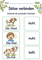 Vorschau - Arbeitsblätter - Satzteile verbinden Klasse 1 – Lesegarten | Deutsch Klasse 1 | 10 Arbeitsblätter als PDF - Seite 2