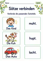 Vorschau - Arbeitsblätter - Satzteile verbinden Klasse 1 – Lesegarten | Deutsch Klasse 1 | 10 Arbeitsblätter als PDF - Seite 3