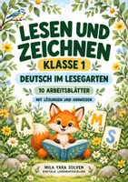 Vorschau - Arbeitsblätter - Lesen und zeichnen Klasse 1 – Lesegarten | Deutsch Klasse 1 | 10 Arbeitsblätter als PDF - Deckblatt