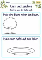 Vorschau - Arbeitsblätter - Lesen und zeichnen Klasse 1 – Lesegarten | Deutsch Klasse 1 | 10 Arbeitsblätter als PDF - Seite 3
