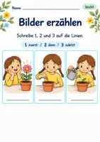 Vorschau - Arbeitsblätter - Bildergeschichten ordnen Klasse 1 – Lesegarten | Deutsch Klasse 1 | 10 Arbeitsblätter als PDF - Seite 1