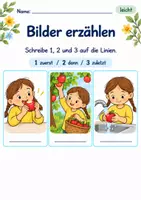 Vorschau - Arbeitsblätter - Bildergeschichten ordnen Klasse 1 – Lesegarten | Deutsch Klasse 1 | 10 Arbeitsblätter als PDF - Seite 2