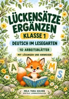 Vorschau - Arbeitsblätter - Lückensätze ergänzen Klasse 1 – Lesegarten | Deutsch Klasse 1 | 10 Arbeitsblätter als PDF - Deckblatt