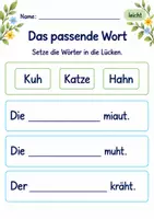 Vorschau - Arbeitsblätter - Lückensätze ergänzen Klasse 1 – Lesegarten | Deutsch Klasse 1 | 10 Arbeitsblätter als PDF - Seite 2