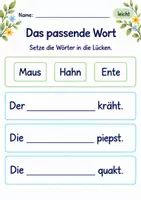 Vorschau - Arbeitsblätter - Lückensätze ergänzen Klasse 1 – Lesegarten | Deutsch Klasse 1 | 10 Arbeitsblätter als PDF - Seite 3