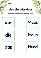 Vorschau - Arbeitsblätter - Begleiter zuordnen Klasse 1 – Lesegarten | Deutsch Klasse 1 | 10 Arbeitsblätter als PDF - Seite 1