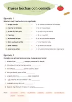 Vista previa - Hojas de trabajo - Frases hechas con comida: 12 expresiones (A2/B1) - página 3