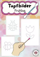 Vorschau - Fördermaterial/Inklusion - Tupfbilder Frühling Tupfen mit Wattestäbchen Fördermaterial Feinmotorik - Deckblatt
