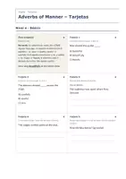 Vista previa - Tarjetas / Manipulativos - Adverbs of Manner – Tarjetas de inglés 3º ESO - página 1