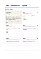 Vista previa - Tarjetas / Manipulativos - Zero Conditional – Tarjetas de inglés 3º ESO - página 1