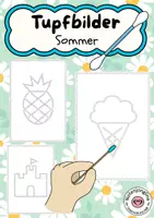 Vorschau - Mal- und Bastelvorlagen - Tupfbilder Sommer Tupfen mit Wattestäbchen Feinmotorik Fördermaterial - Deckblatt