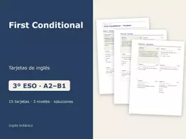 Vista previa - Tarjetas / Manipulativos - First Conditional – Tarjetas de inglés 3º ESO - Portada