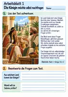 Vorschau - Arbeitsblätter - Die Königin von Saba besucht Salomo | Religion Klasse 4 Arbeitsblätter | Evangelische Religionslehre | 10 Arbeitsblätter als PDF - Seite 1